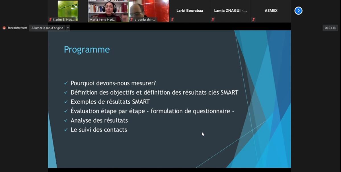 Renforcement de la capacité de promotion commerciale de la FENIP et l’ASMEX Module3 : Suivi et évaluation de la participation à un Salon commercial